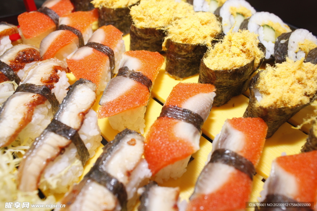 鱼 卷 花 日本 寿司 海鲜