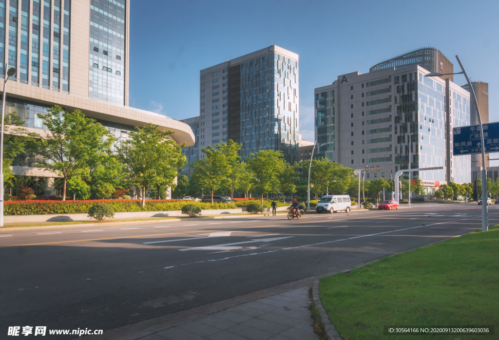 城市街道建筑大樓背景素材