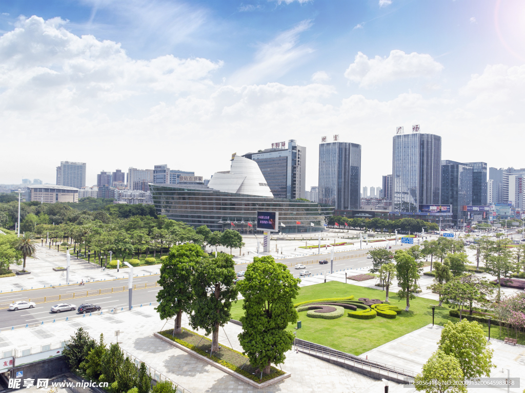 城市街道建筑大樓背景素材