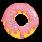 手绘插图粉色美食甜甜圈