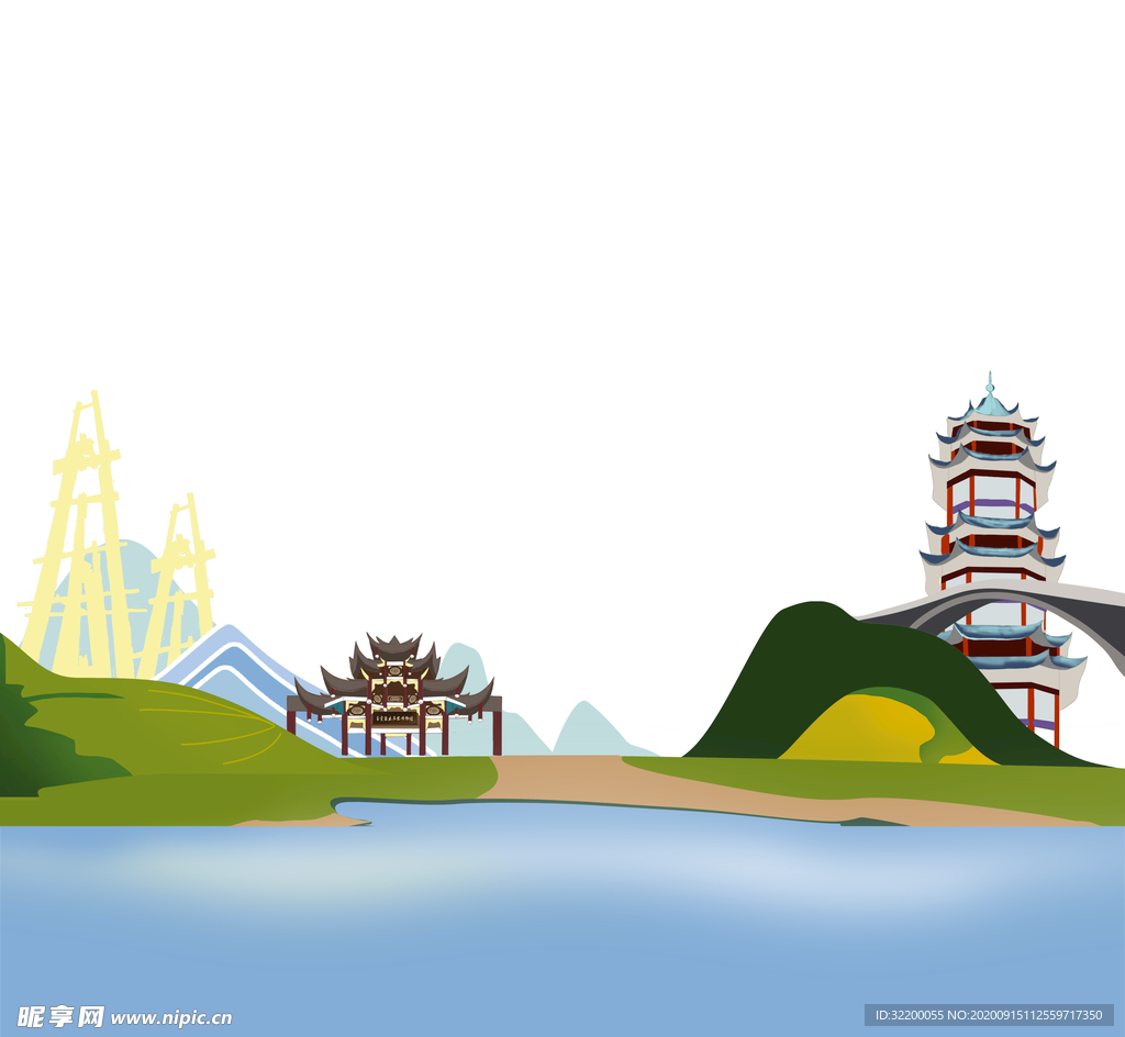 自貢建筑手繪