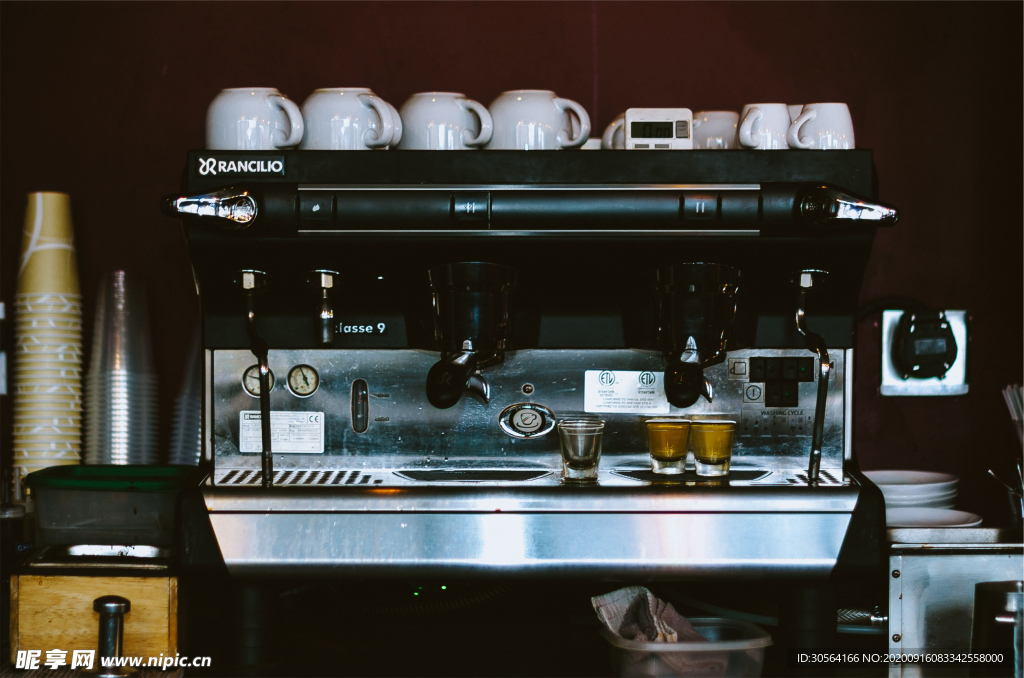 咖啡机机器浓缩咖啡复古背景素材