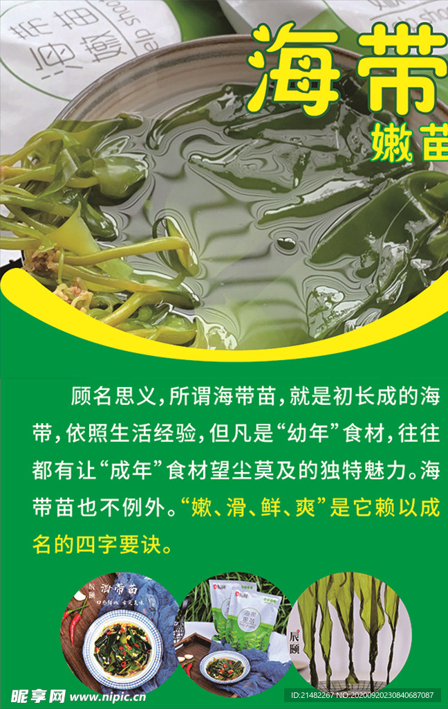 海報(bào) 綠色海報(bào) 綠色背景 海帶