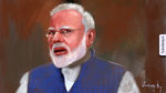 印度总理莫迪同人手绘形象插画