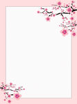 粉色桃花信纸背景图