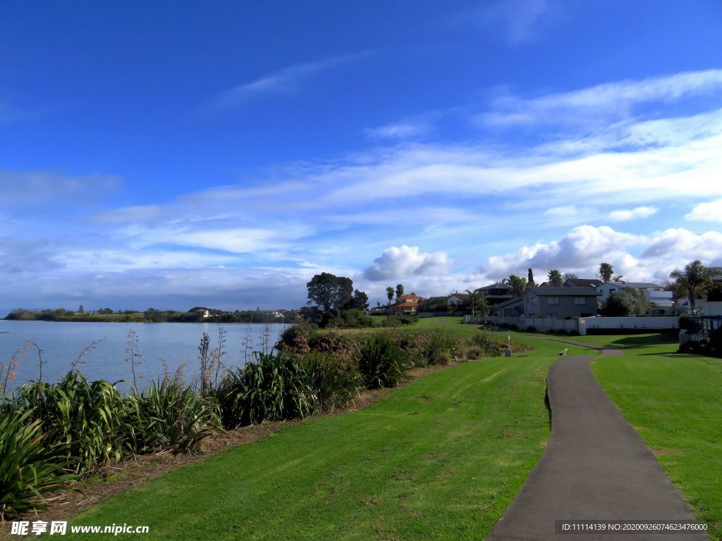 新西兰海滨小镇风景