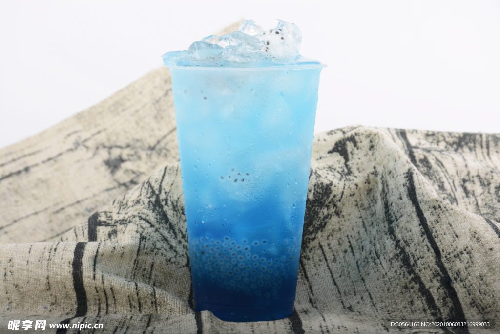 藍色飲料冰飲背景海報素材