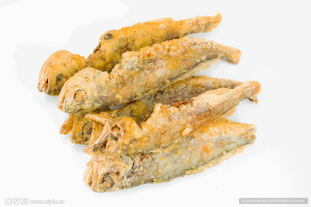 油炸小魚美食食材背景海報素材