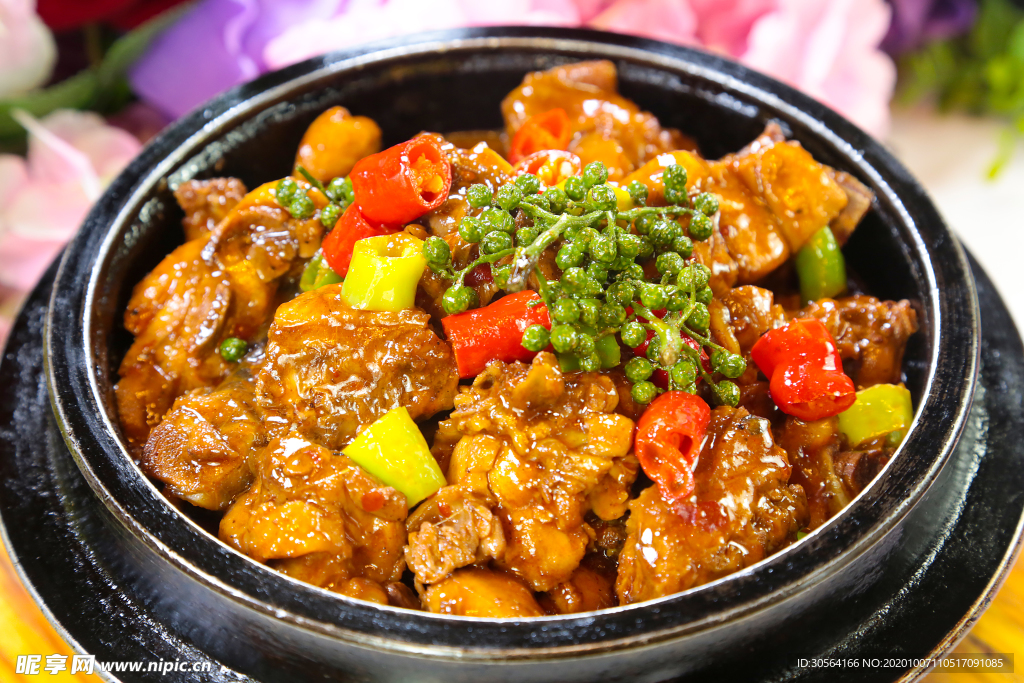 雞肉煲美食食材背景海報(bào)素材