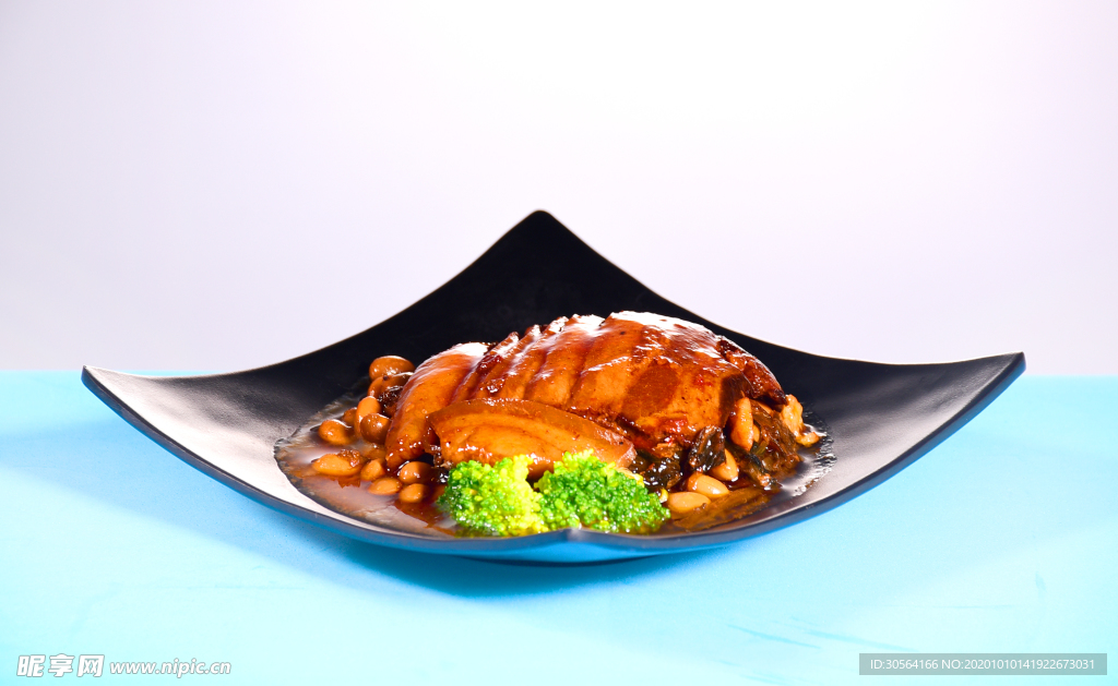 梅菜扣肉美食食材背景海報素材