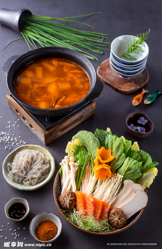 蔬菜金針菇食材背景海報素材