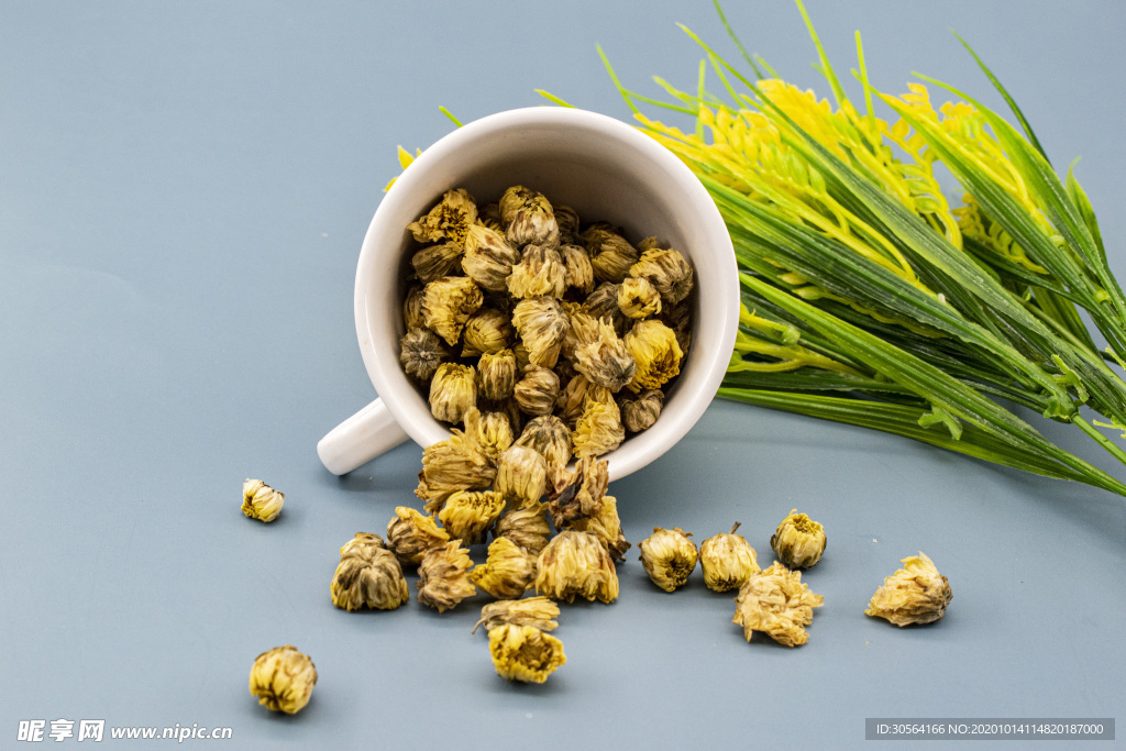 菊花茶葉背景海報(bào)素材