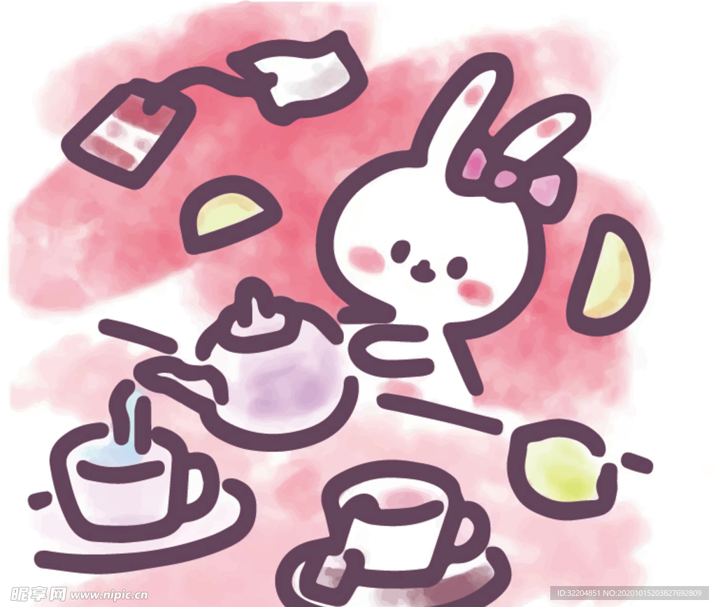 小兔子的下午茶（绘画）