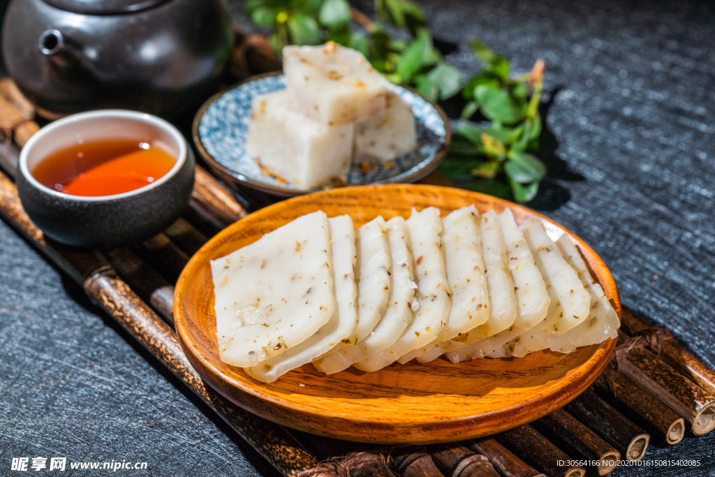 桂花糕美食食材背景海報素材