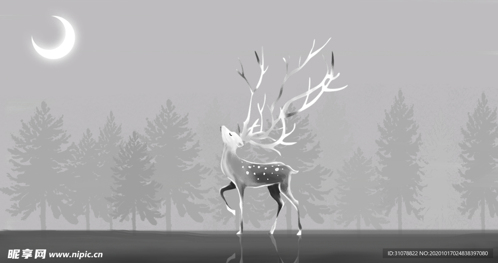 冬季树林插画