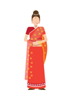 穿纱丽的印度女人矢量插画