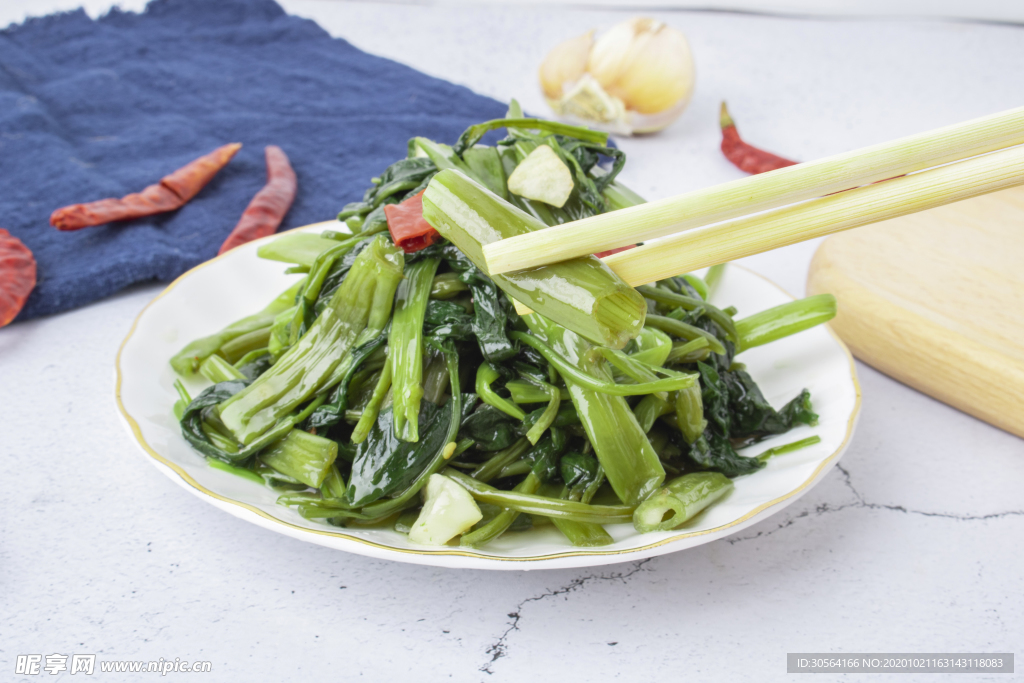 空心菜蔬菜美食背景海報素材