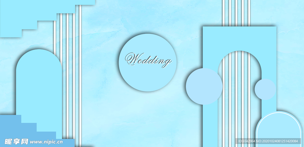 蓝色婚礼背景设计