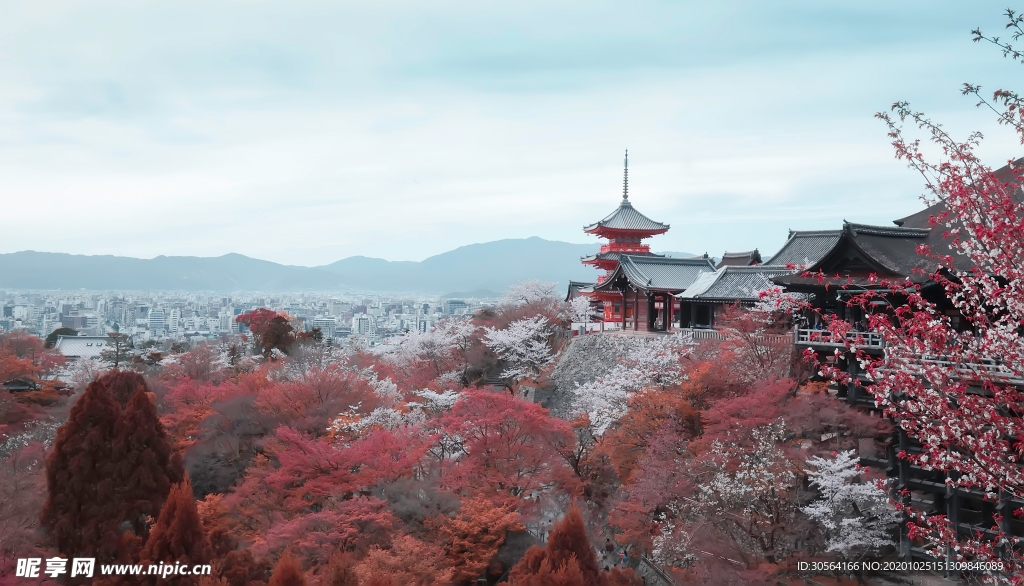 涼亭中式復古建筑背景海報素材