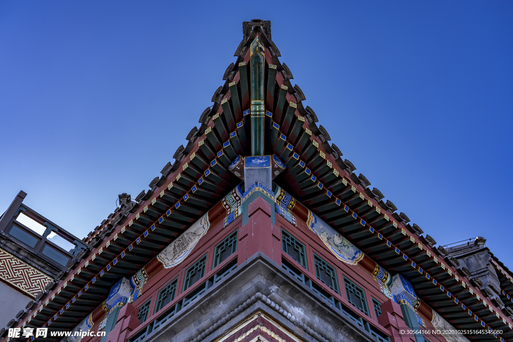 屋檐中式傳統復古背景海報素材