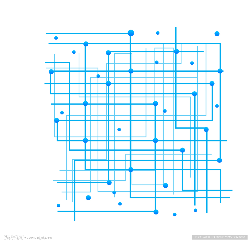 蓝色线条圆点科技感背景图案