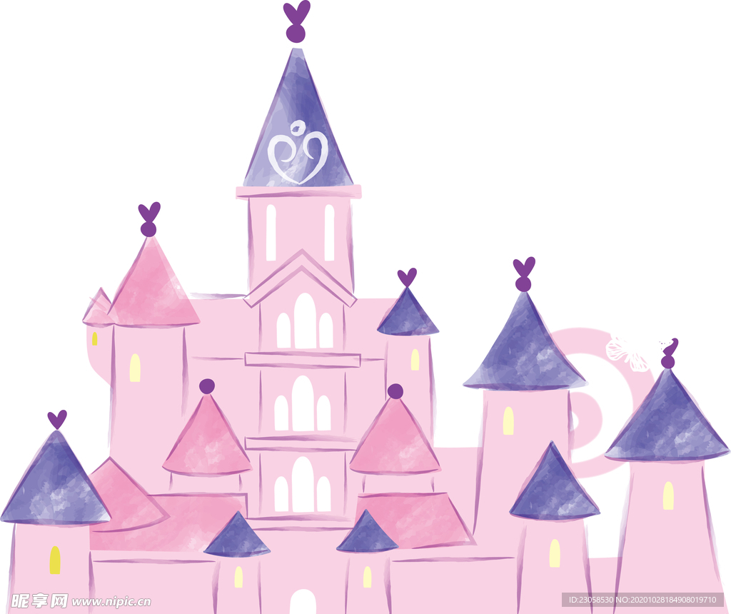 粉色紫色公主款城堡