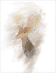 手绘抽象鹿