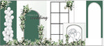 绿色白色婚礼背景图