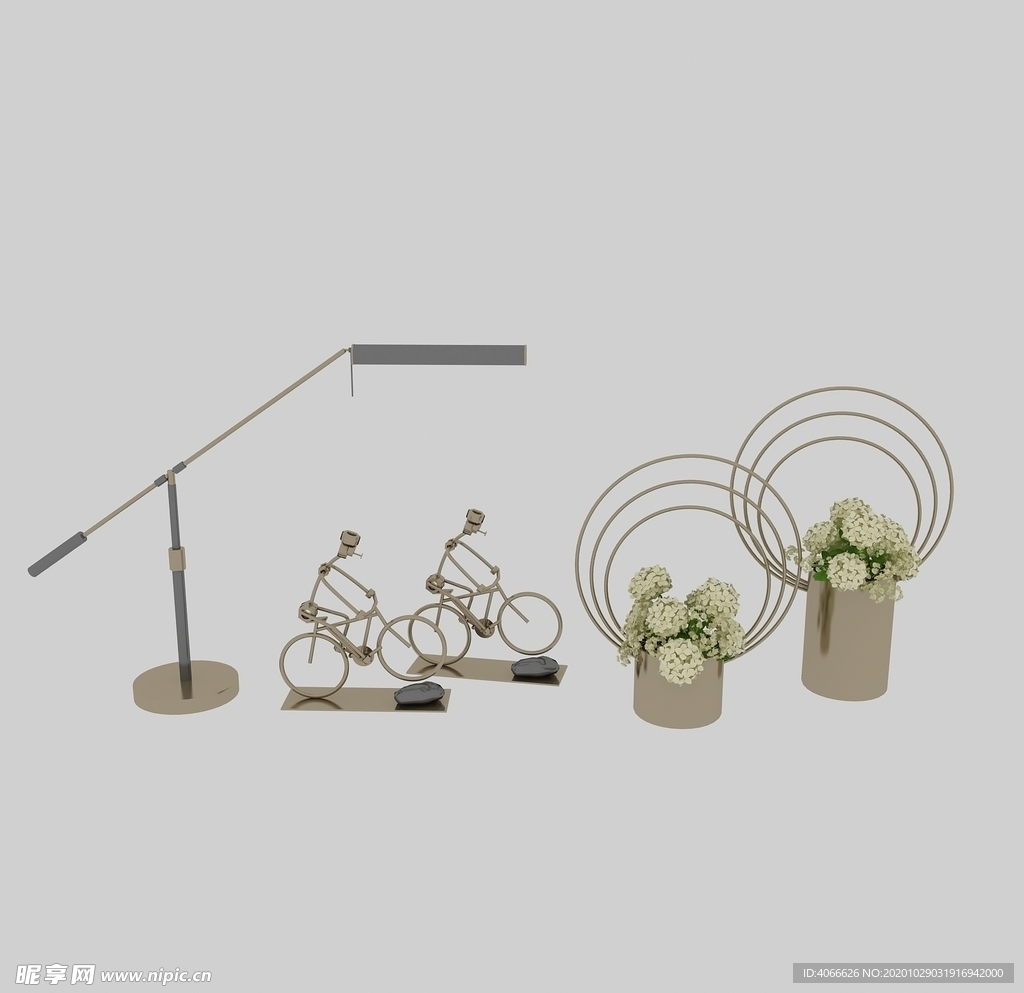 花瓶台灯自行车工艺3d模型