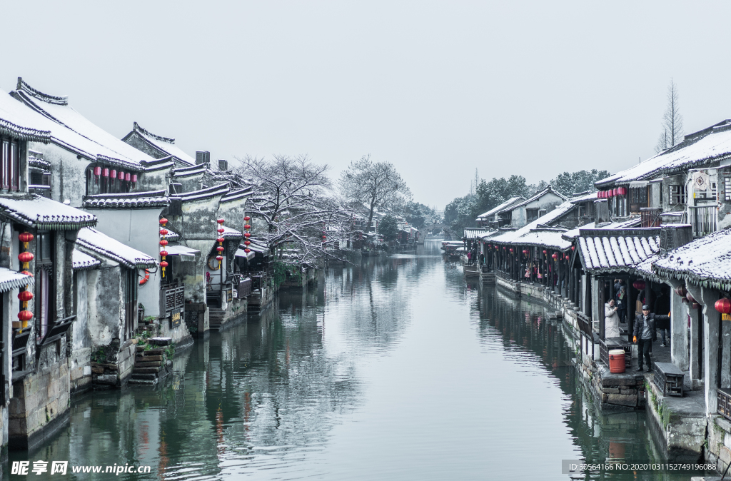 冬季小镇旅游旅行风景背景素材