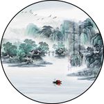 新中式水墨山水画图片