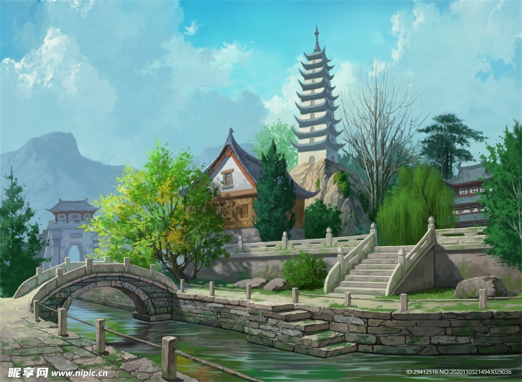 水彩建筑畫