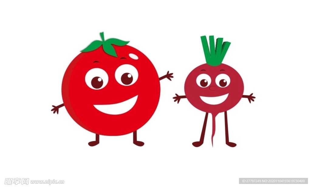 可爱卡通西红柿红萝卜