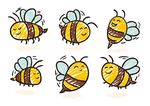 可爱蜜蜂卡通手绘