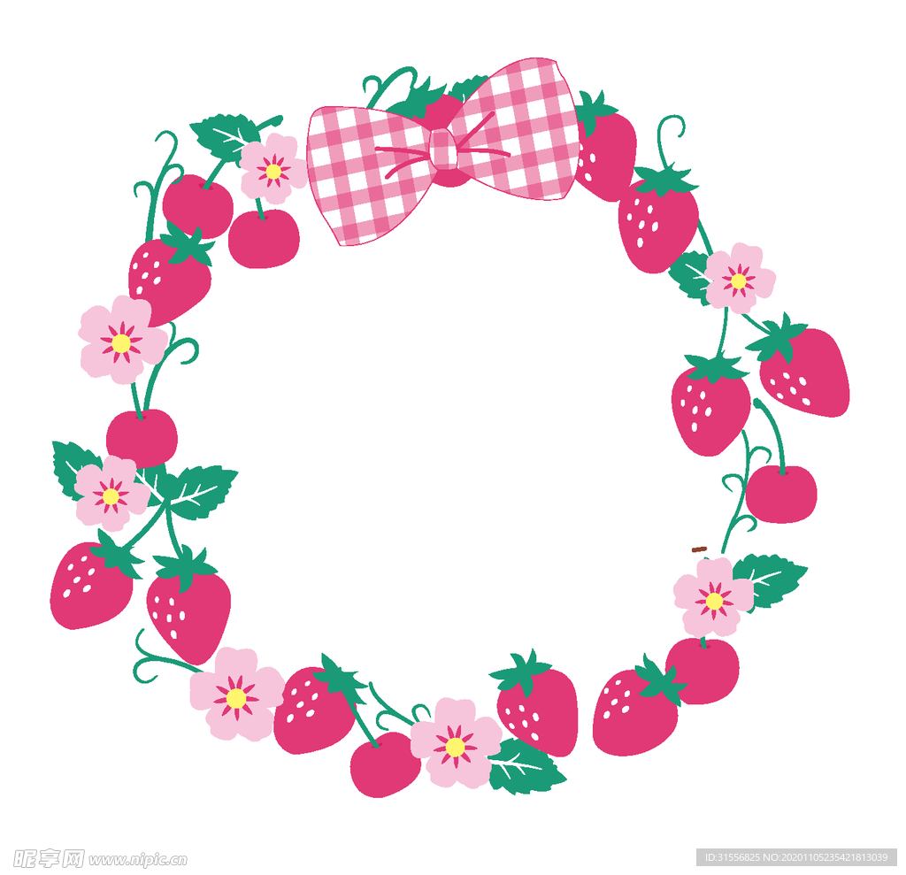 草莓樱桃花环
