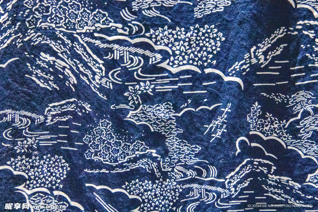 藍色布料復古背景海報素材