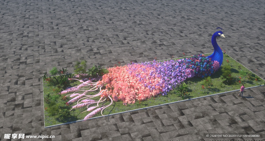 孔雀植物花藝C4D模型