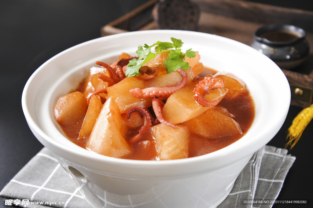 魷魚(yú)須美食食材背景海報(bào)素材
