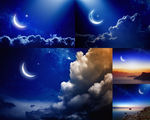 夜色月亮景观高清图片