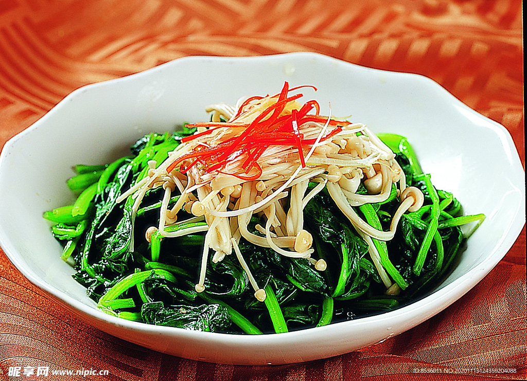 豫菜白灼金針菠菜