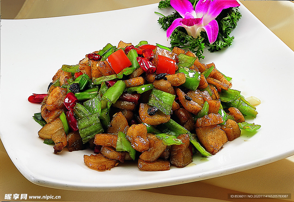川菜湘菜大蒜辣椒炒油渣