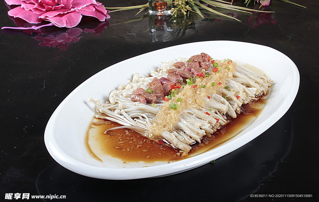 滬菜豉油蒸金針菇
