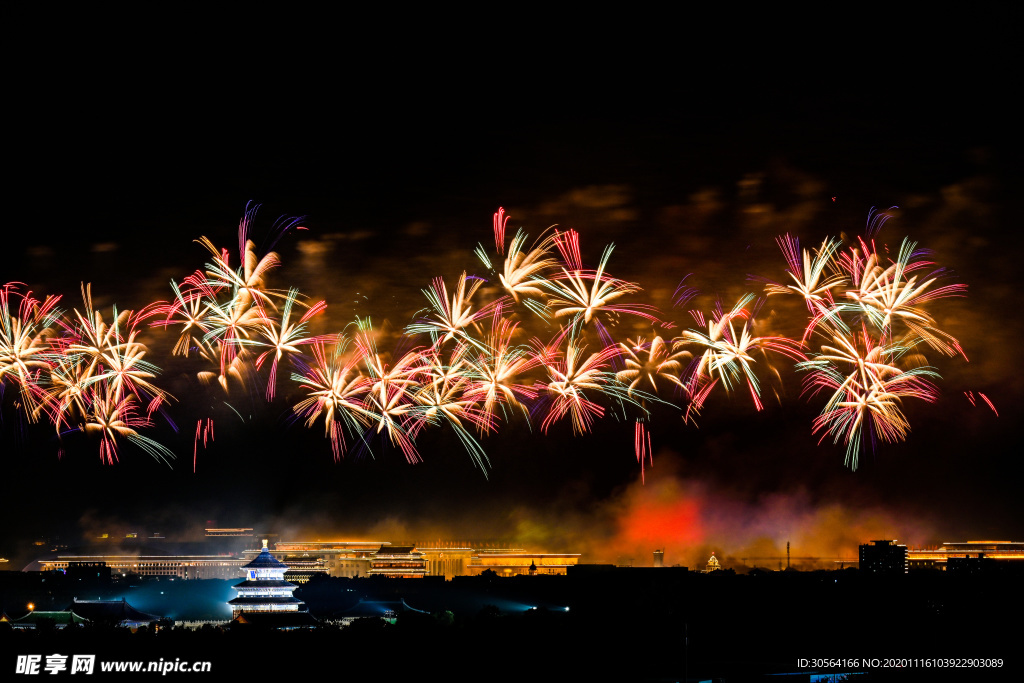 煙花煙火夜空背景海報素材