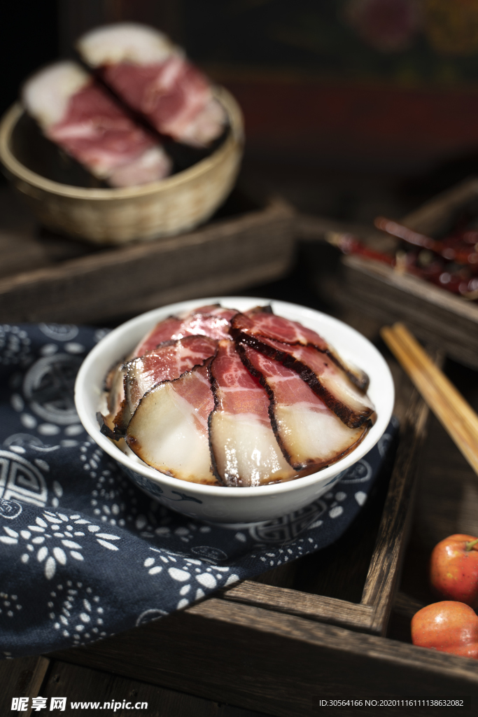 臘肉美食食材背景海報素材