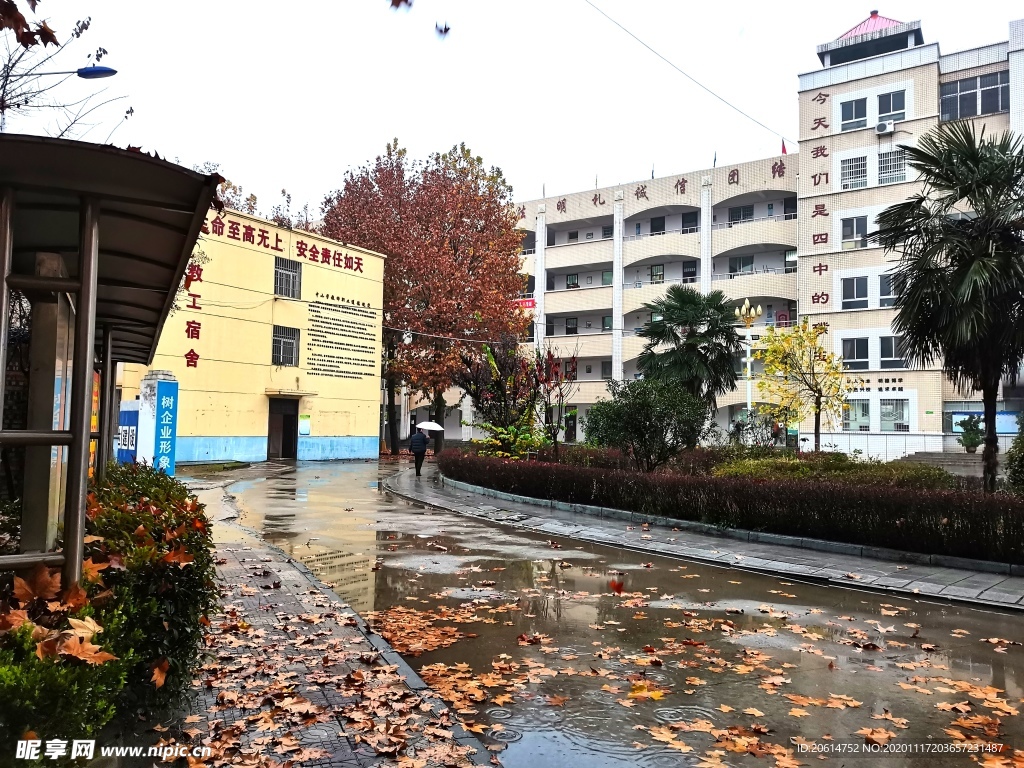 雨天的校园