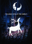 森林中的小鹿场景插画
