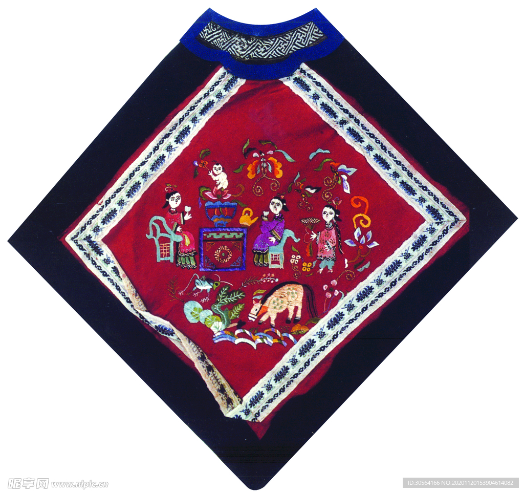 布料刺繡傳統(tǒng)復(fù)古背景海報素材