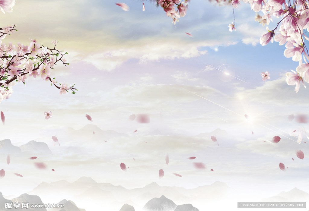 浪漫桃花背景