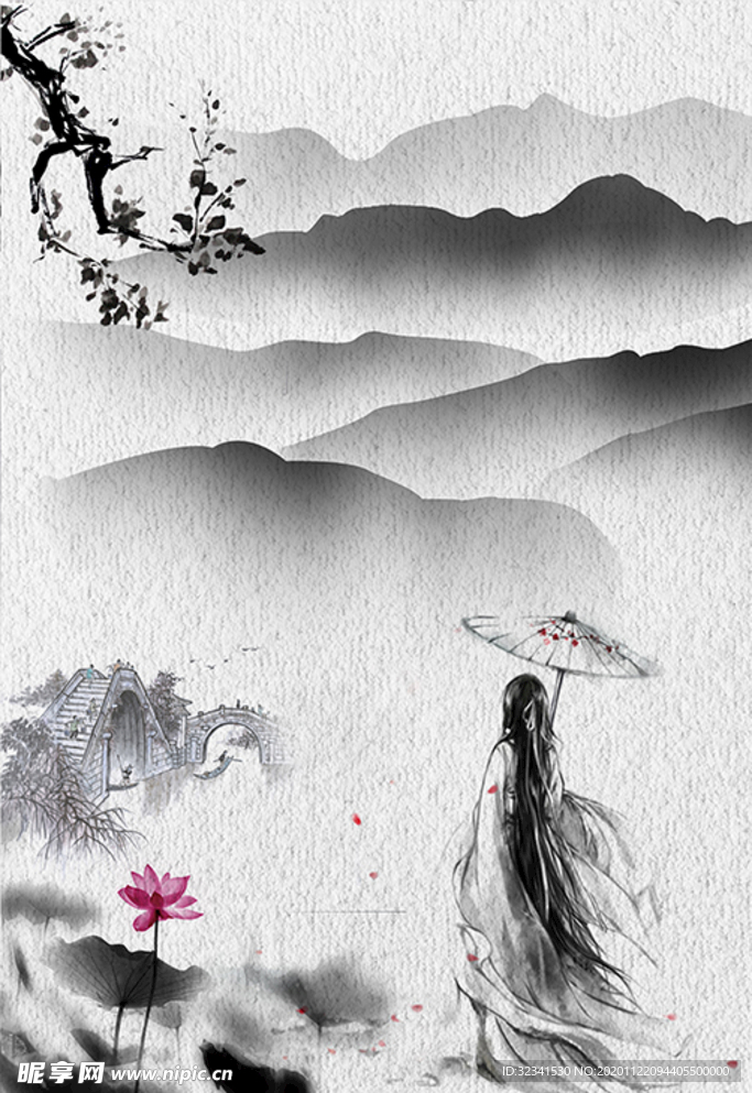 中国风水墨古典装饰画