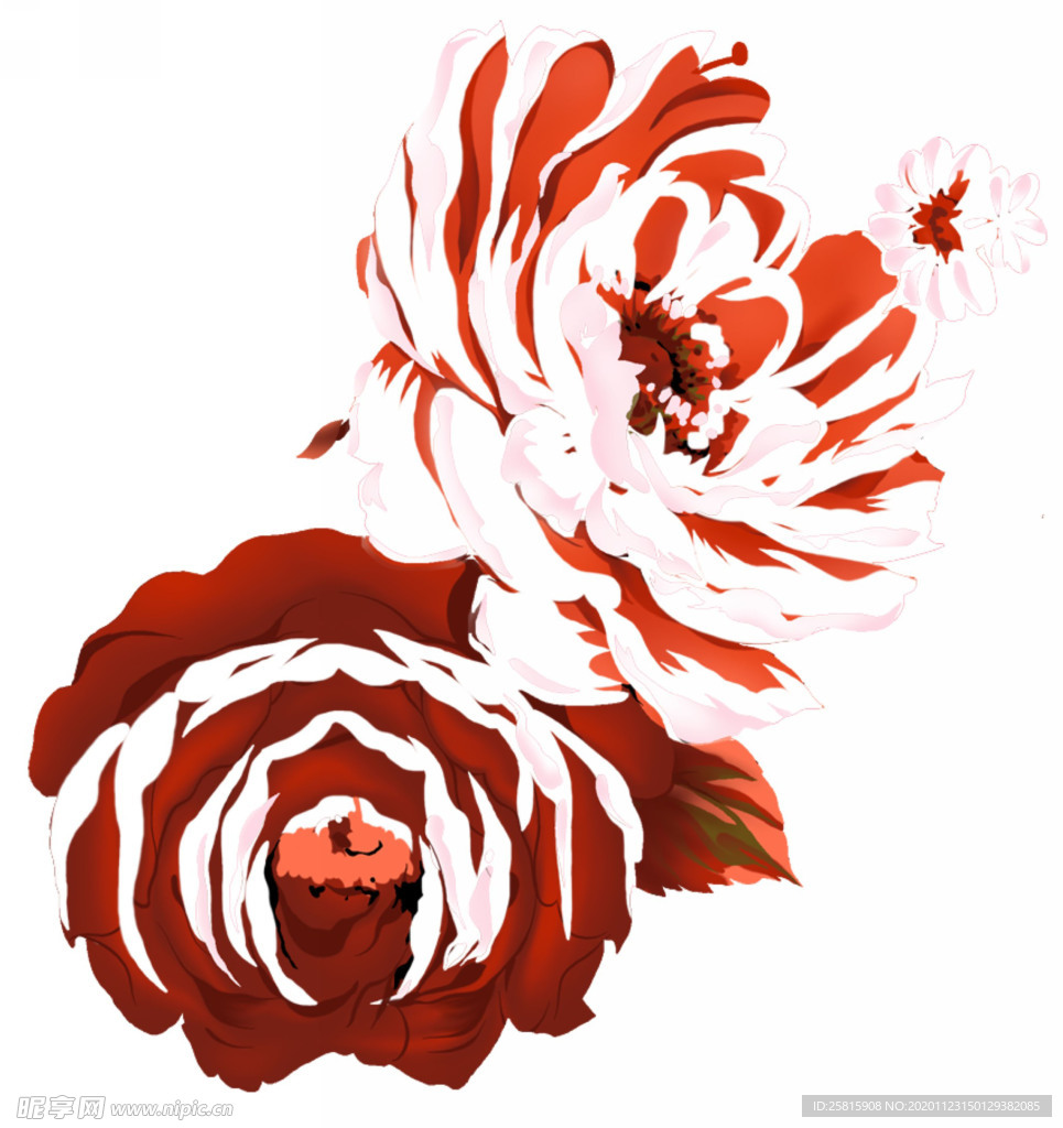 水墨花